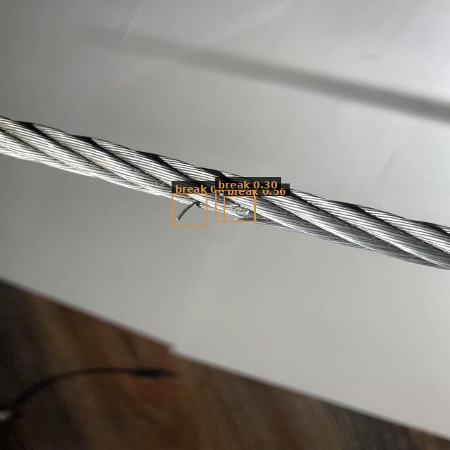 Industrial defect detection, real output from a 40-label VisorVolt model
