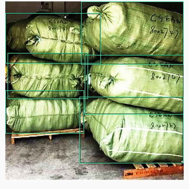 Jute sacks detected on a pallet stack by a 40-label VisorVolt model