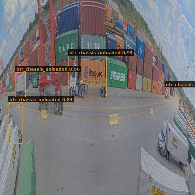 Logistics, chassis detection in a container terminal, real output from a 40-label VisorVolt model